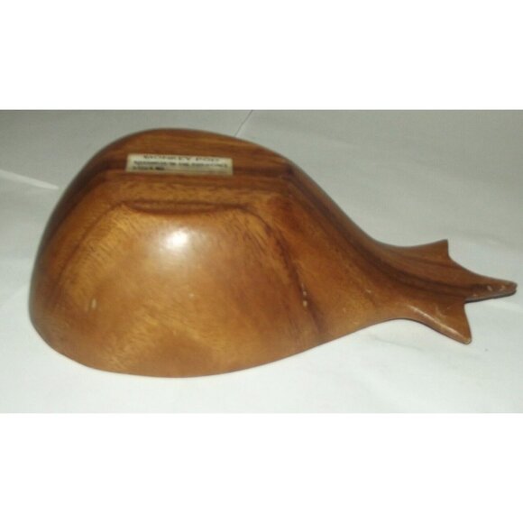 Monkey Pod Wood Pineapple 7-5/8" Bowl Serving Trinket Nut Dish MCM vtg - Picture 5 of 7